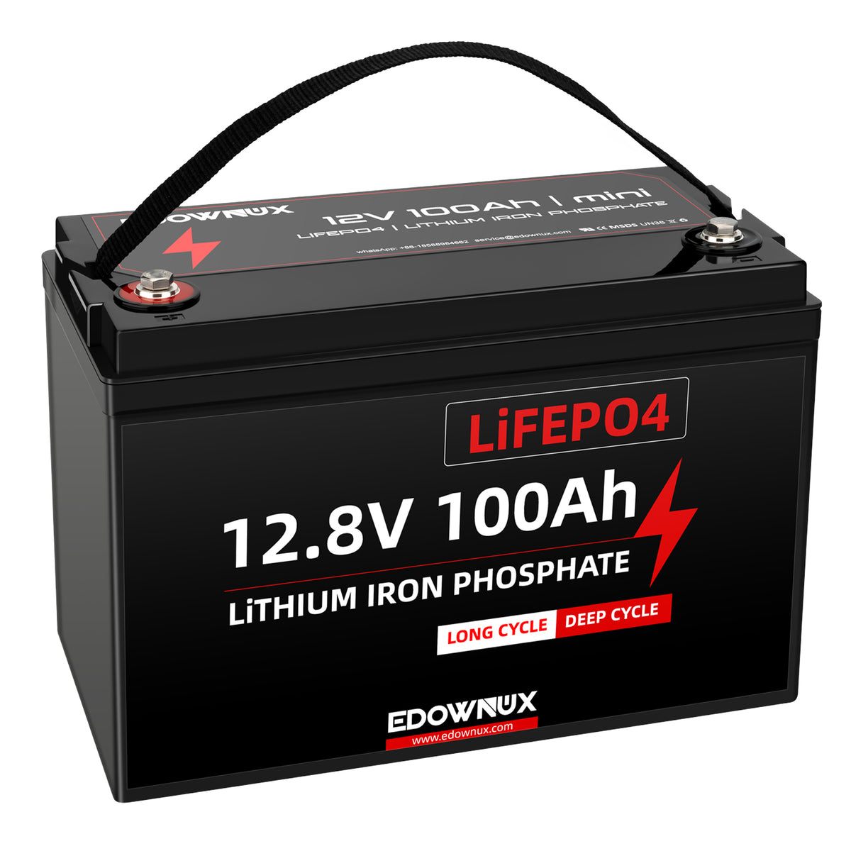 Edownux 12v 100Ah mini LIFEPO4 Battery BMS 100A 1280W, 100% Deep cycle 1280Wh